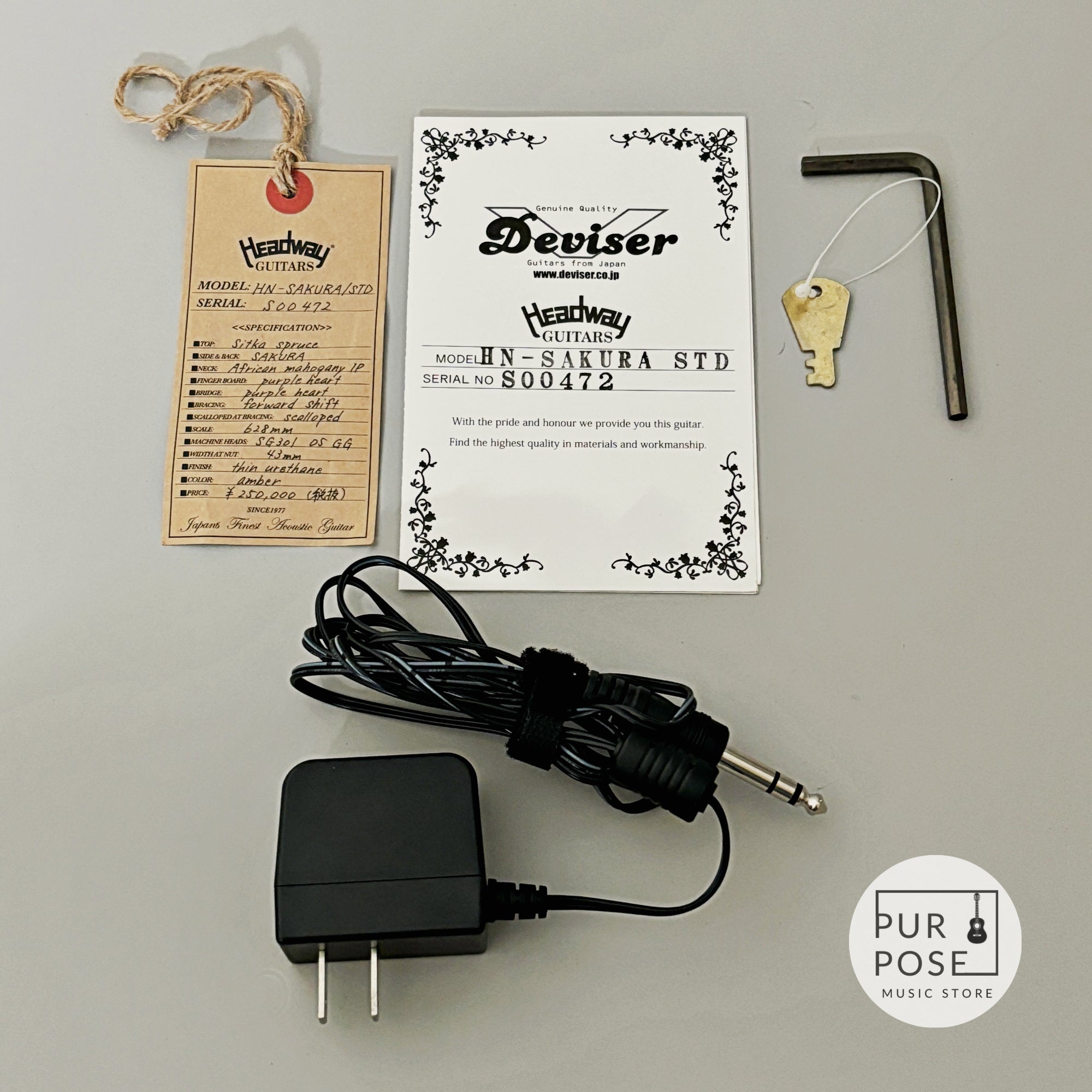 【美品/動画あり】Headway HN-SAKURA STD アコースティックギター Mi-Siピックアップ付き